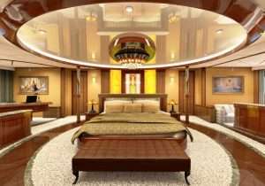 Onyx Orange in de master suite van charter yacht “Legend”