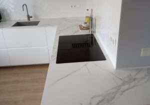 Neolith Calacatta silk werkbladen geleverd